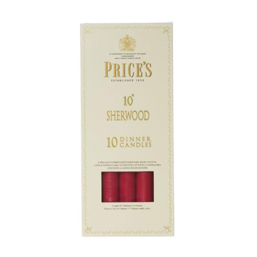 Price's Sherwood Wine Red Dinner Candles 25cm (Box of 10) £26.99